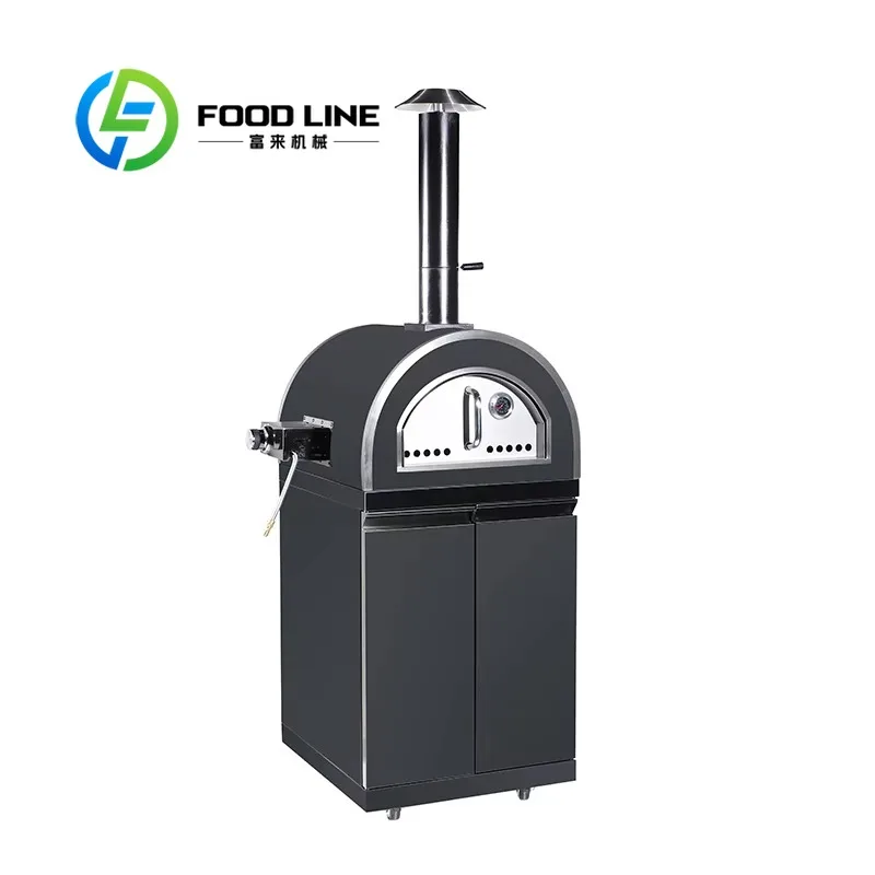 Vertical Base Wood Fired Pizza Oven Offers Lockable Lower Storage Cabinet To Hold Firewood And Baking Tools For Compact Pizzeria