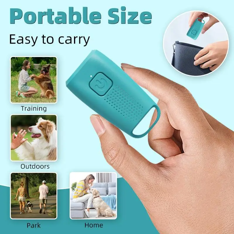Type-C Rechargeable Mini Anti Barking Training Device Ultrasonic: Dog Trainer Repeller Led Flashlight