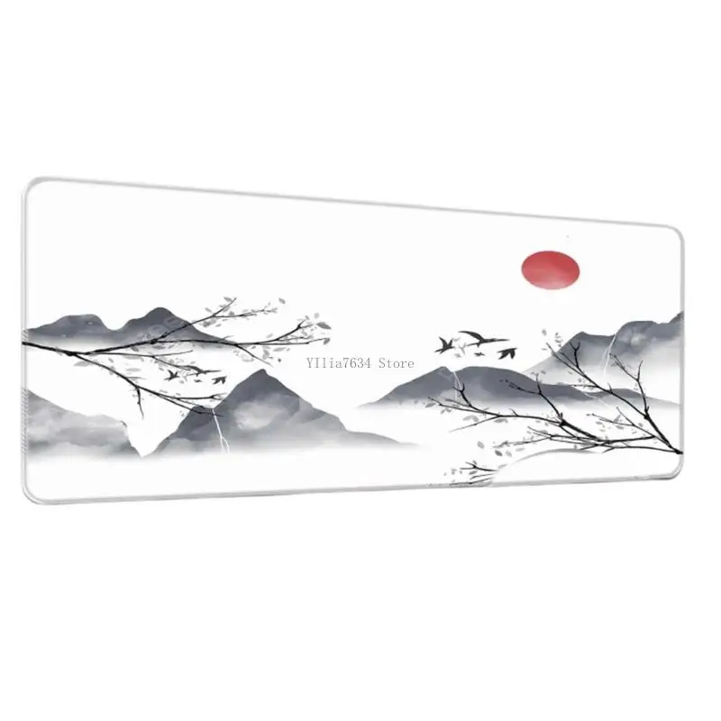 Large Keyboard Mouse Desk Pad with Rubber Base and Art Print