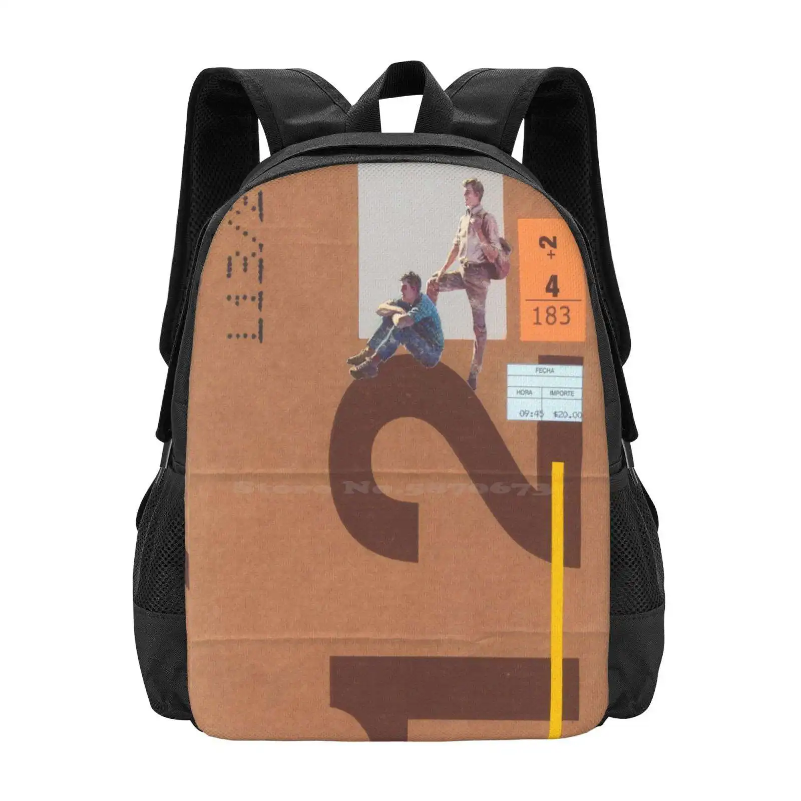 Outside Backpacks For School Teenagers Girls Travel Bags Cardboard Collage Pop Art Retro Typography Men Hiking Luis Enrique