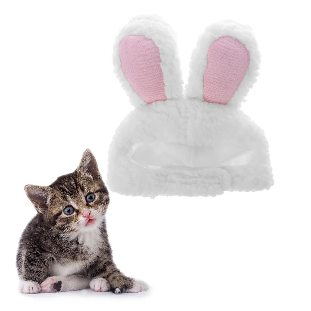 

Bunny Ears Cat Hat Soft Fabric Pet Costume Accessory for Easter Party Cosplay Bunny Ears Cat Hat Pet Costume Outfit