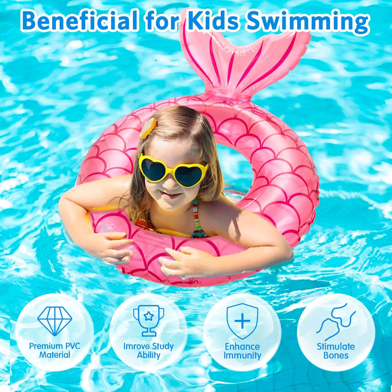 Durable Inflatable Pool Floats Summer Striped Thickened Swimming Ring for River Pool Party and Beach Party SDI99