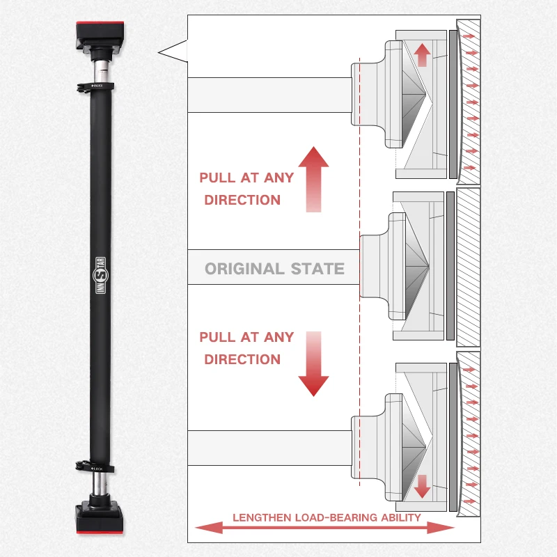 INNSTAR Custom Home Gym Fitness Workout Wall Mounted  Doorway Door Pullup Pull-up Chin Up Pull Up Bar