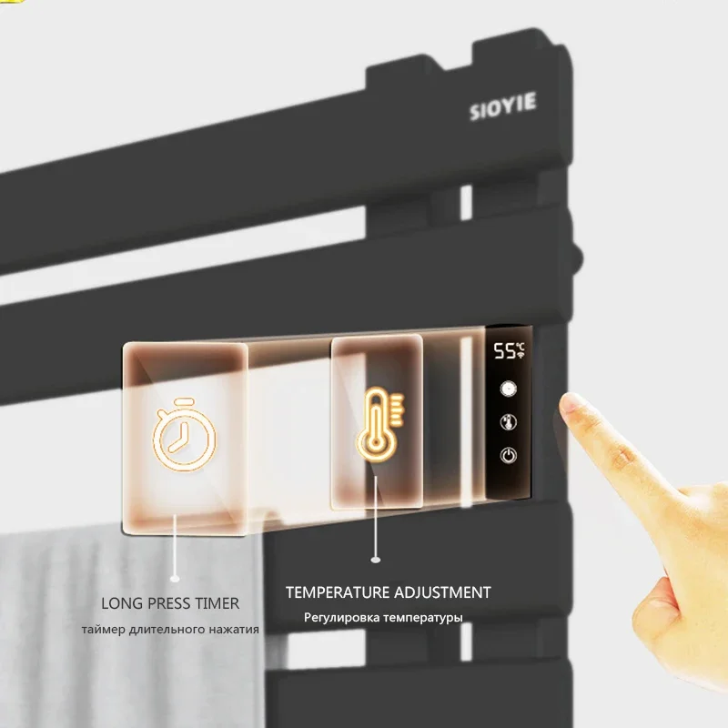 Black/White Electric Towel Rack Touch Digital Display,Electric  Holder,Electric  Heater Thermostatic，72CM*45CM