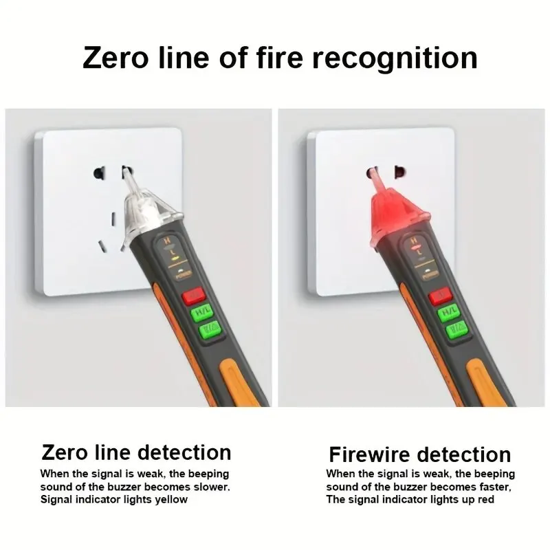 NJTY T02A detektor napięcia pióro elektryczne Tester napięcia AC inteligentna wyszukiwarka punktu przerwania 12-1000V 50/60Hz bezdotykowy T02B głos