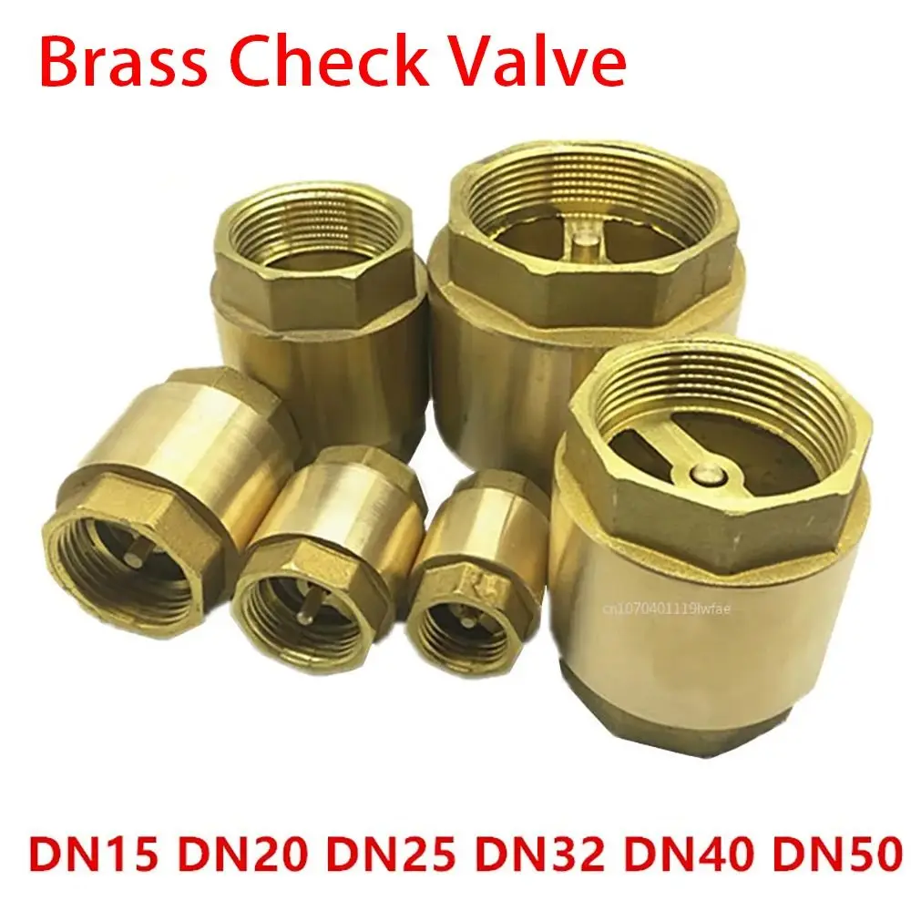 

1Pcs Female Thread NPT Brass Check Valve In-Line Spring 1/2" 3/4" 1" 2" DN15 DN20 DN25 One-Way Valve Irrigation Aquarium System