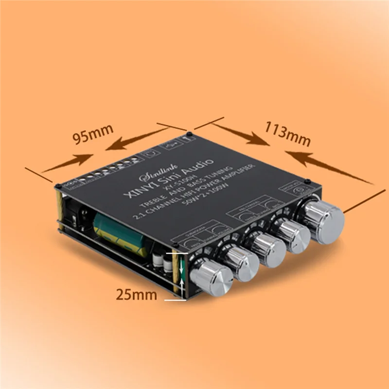 XY-S100H 2.1 Kanaals Bluetooth Versterker Board TPA3116D2 50Wx2 + 100W High-Power Subwoofer BT5.0 Audio Module DC5-26V