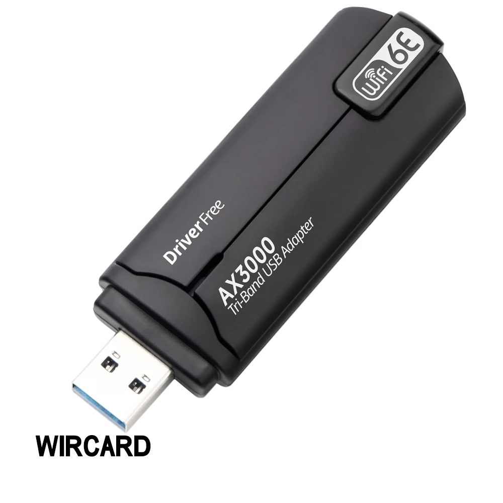 Adaptador WiFi 6E AX3000 USB 3,0, tarjeta de red inalámbrica de 3000Mbps, 3 bandas, 2,4G/5G/6GHz, WiFi6 Dongle Driver gratis Win10/11