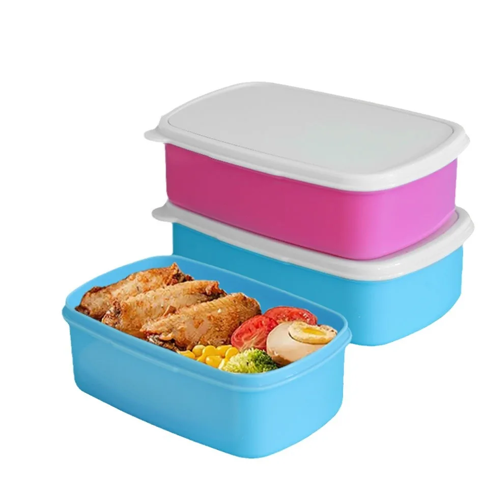 Portable Sublimation Blanks Lunch Box Rectangle  Shape Food Container Kids Adults Children Students Office Worker