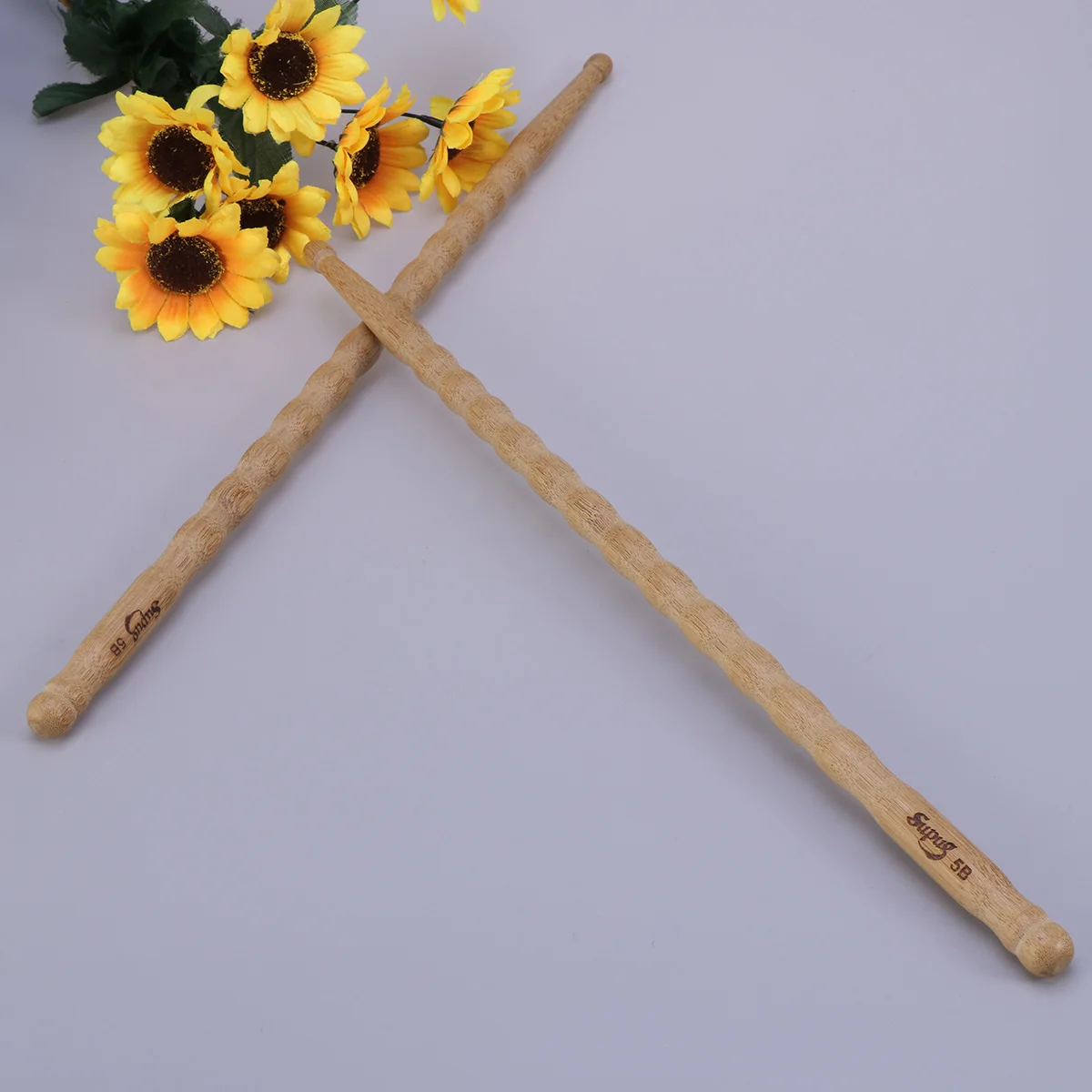 

2pcs Bamboo Drumstick Ergonomic Handle Anti-Slip High Strength Drum Sticks For Beginner Practice Eco-Friendly Durable