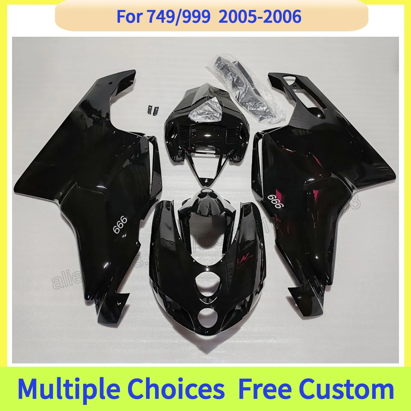 

Комплект обтекателей из АБС-пластика для мотоциклов Ducati 749 999 2005-2006, глянцевый черный, сменный комплект кузовных деталей