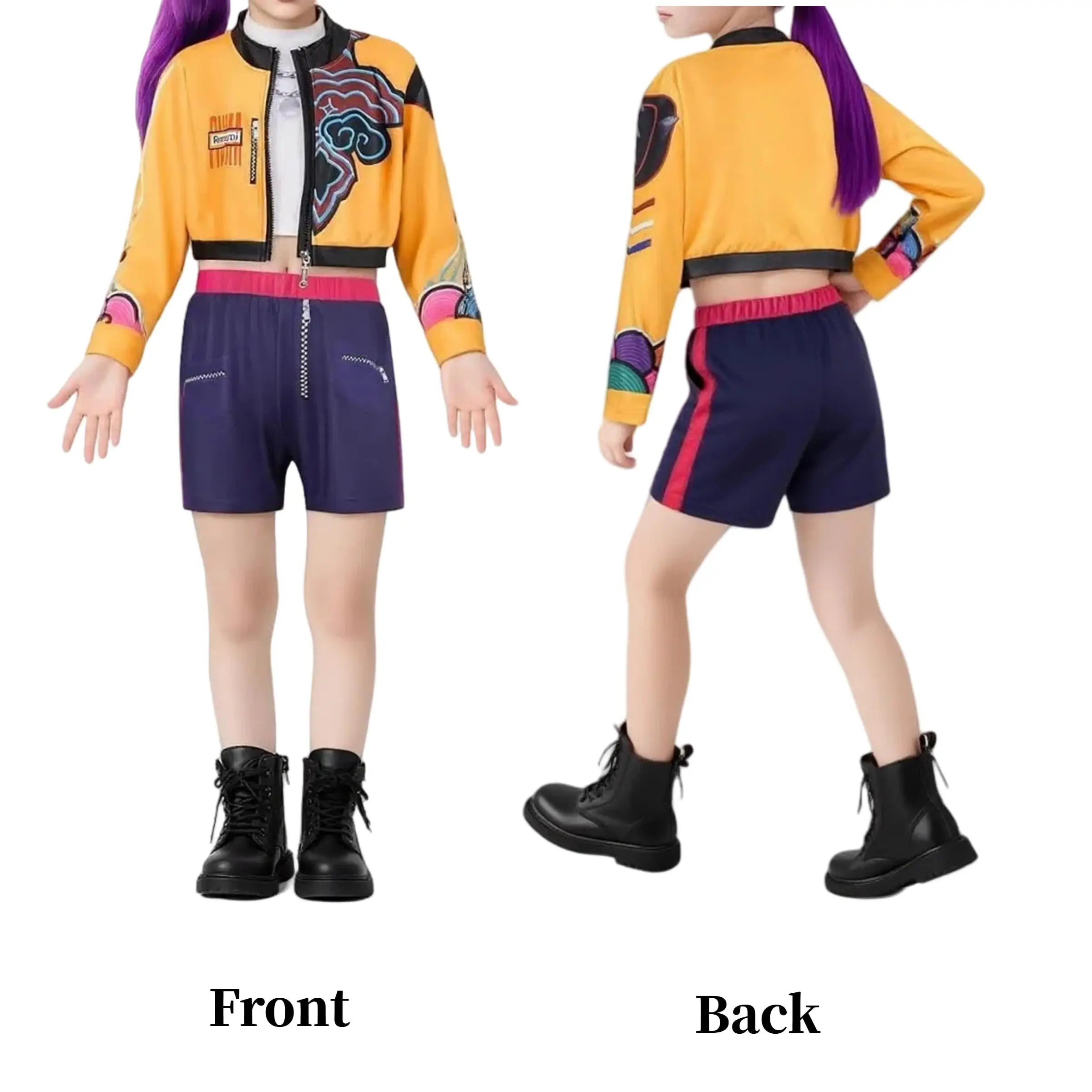 K-Pop Rumi Zoey Mira Demon Hunters Costume Cosplay 3-14 Anni Ballo di Scena Idol Vestito Cosplay Costumi di Halloween Ragazzi Ragazze