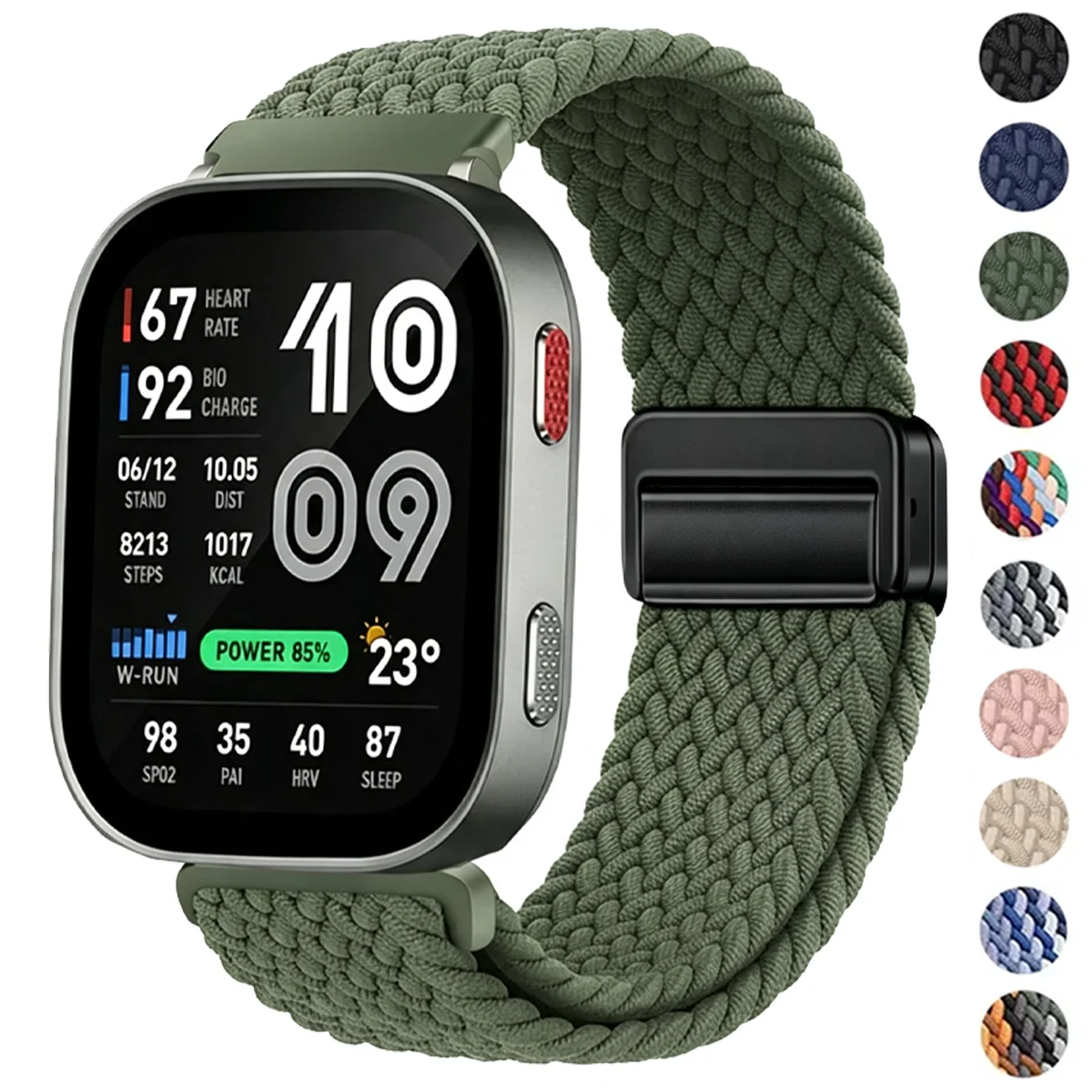 Nylon Magnetic Strap For Amazfit Bip Max 6 5/Active 2 3 Max Bracelet 20mm 22mm Band For Amazfit Balance 2 3/GTR 4 3/GTS 3 4 Mini