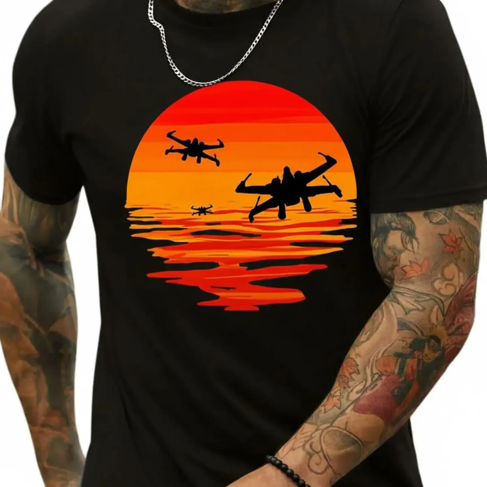 CJQCJQ Round Neck T Shirt for Men Summer Fall  Basis Tops Blouse vintage Washed Stretched Top For Everyday Wear Versatile