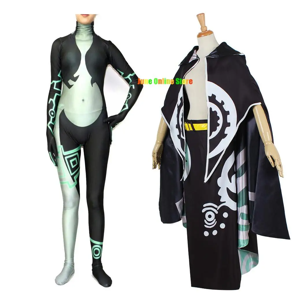 Costume cosplay Midna per donna adulta, costume cosplay per festa di Halloween, gonna sexy con mantello Midna, set completo taglie forti