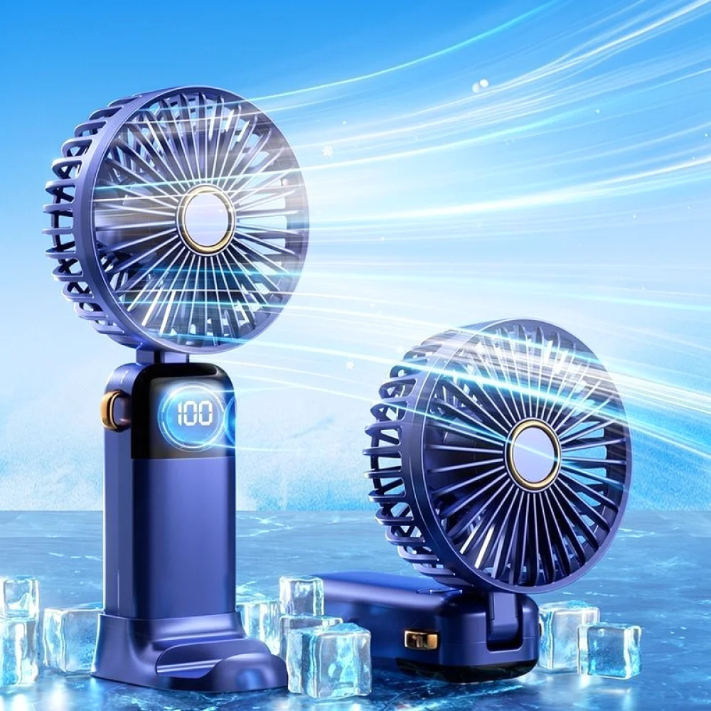 Quiet Handheld Fan USB Mini Blower Portable Rechargeable Cooling Device Folding Desktop Cooler For Outdoor Travel
