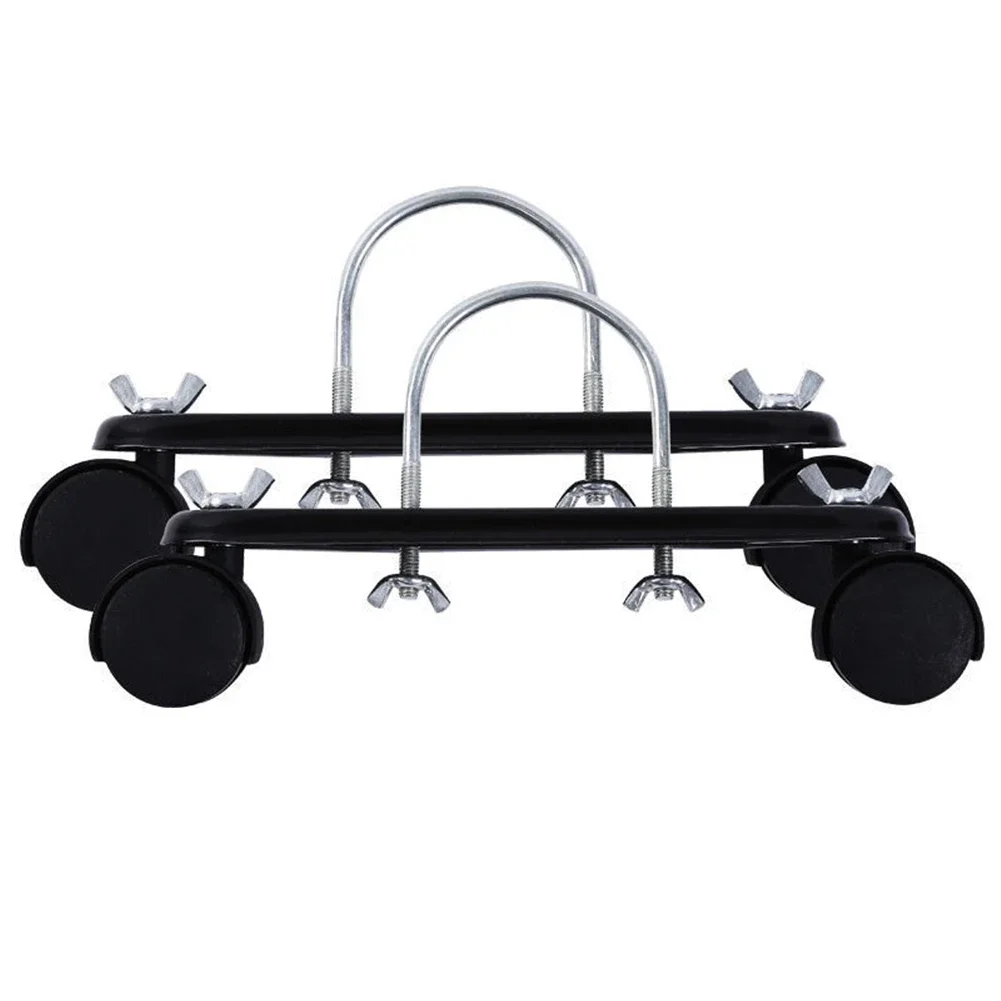 2x Mobile Pulley Bracket Casters Stand for Electric Heater Oil Ting Hydroelectric Radiator Carbon Steel Black Rotating Wheels