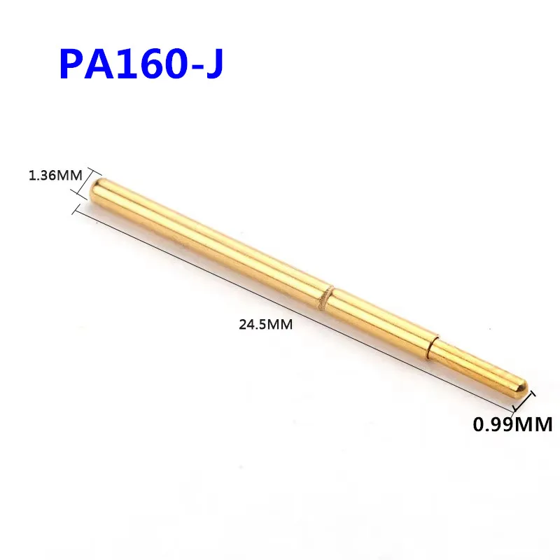 

100PCS/Pack Gold Plated PA160-J1 Small Round Head Spring Test Pin Outer Diameter 1.36mm Length 24.5mm PCB Probe