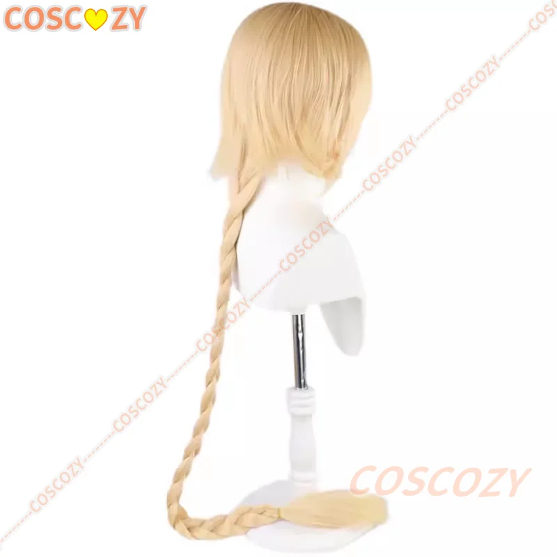 Jeanne D'Arc Pruik Fate/Grand Order FGO Liniaal Lang Blond Gevlochten Pruiken Fate Apocrypha Cosplay Synthetisch Haar voor Halloween Kostuum