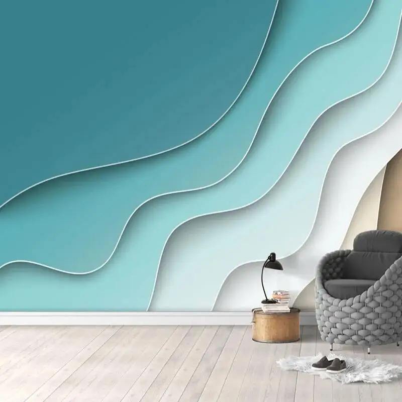 Custom 3D Geometric Line Abstract Mural Wallpaper Modern Wall Covering for Living Room Bedroom TV Background Wall Home Decor