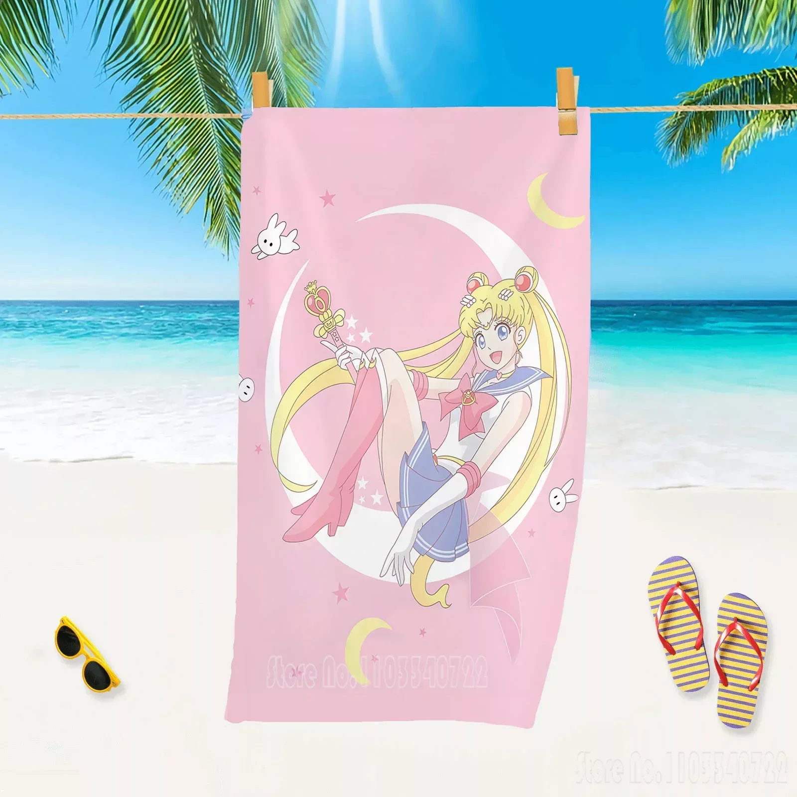 Sailor Moon Princess Pretty Girl Bath Towels Microfiber Beach Swimming Towel Decor for Adults Kids Gift 75x150cm