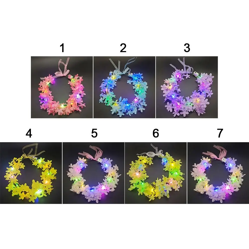 Wedding Luminous Hairband Women Girls Glowing LED Wreath Christmas Party Decoration Light Up Headband Halloween Crown Flower view 6