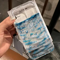 Transparent Cool Ice Water Drops Clear Space Phone Case For Xiaomi Redmi NOTE 9s 10 11 12 12C 13 13C K30 K50 10C Pro Plus 4G 5G