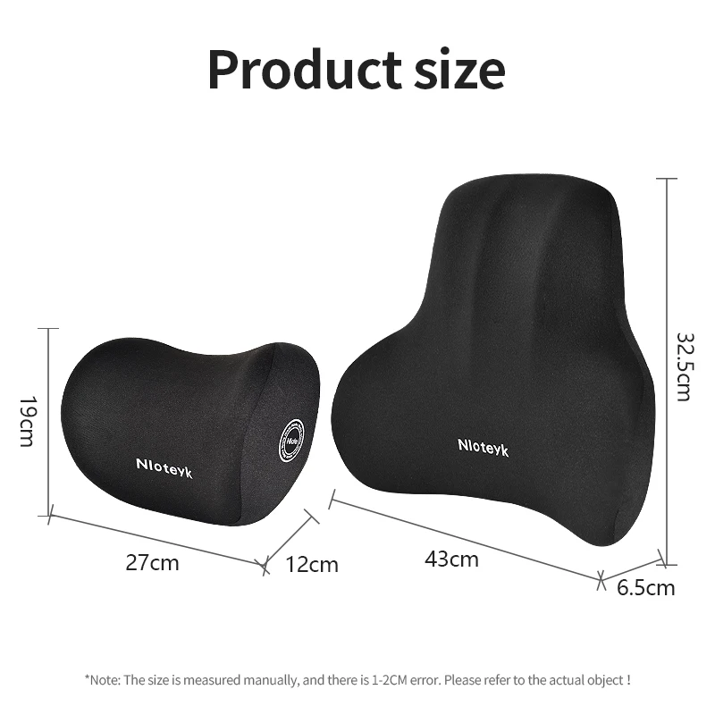 Car Memory Foam Neck Pillow, Surrounding Support Back Cushion, Waist Support Pad, Waist pad, Car Headrest Pad