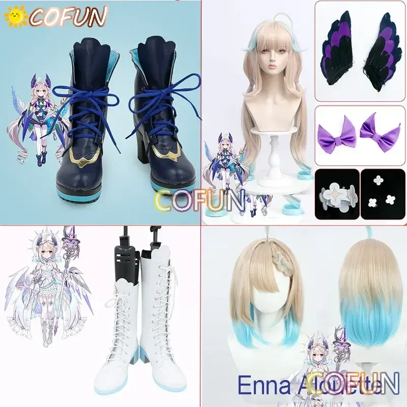 

NIJISANJI Vtuber Enna Alouette Cosplay Shoes Wig Anime Cosplay Halloween Game Props Women Dress Wig Headgear Shoes New