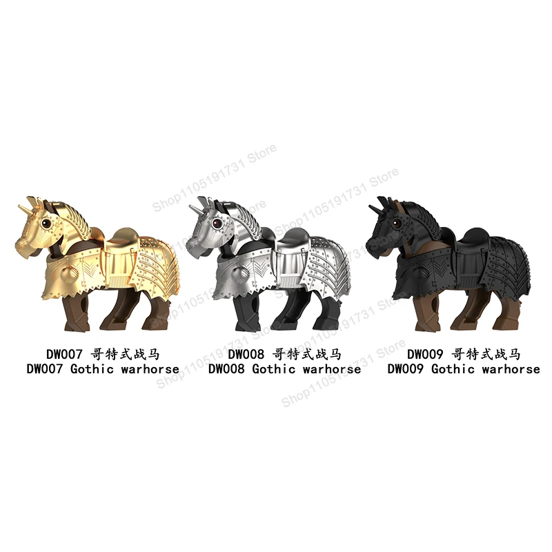 中世ゴシック騎士騎兵ビルディングブロック戦争馬アクションフィギュア剣ヘルメットアクセサリーおもちゃ子供のためのギフト