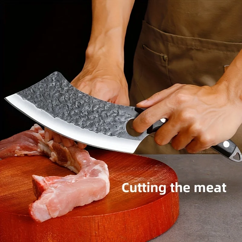 

Curved Knife Portable Kitchen Knife Camping Forging Knife Hammered Sharp Multi-purpose Vegetable And Meat Cutting Knife Kitchen