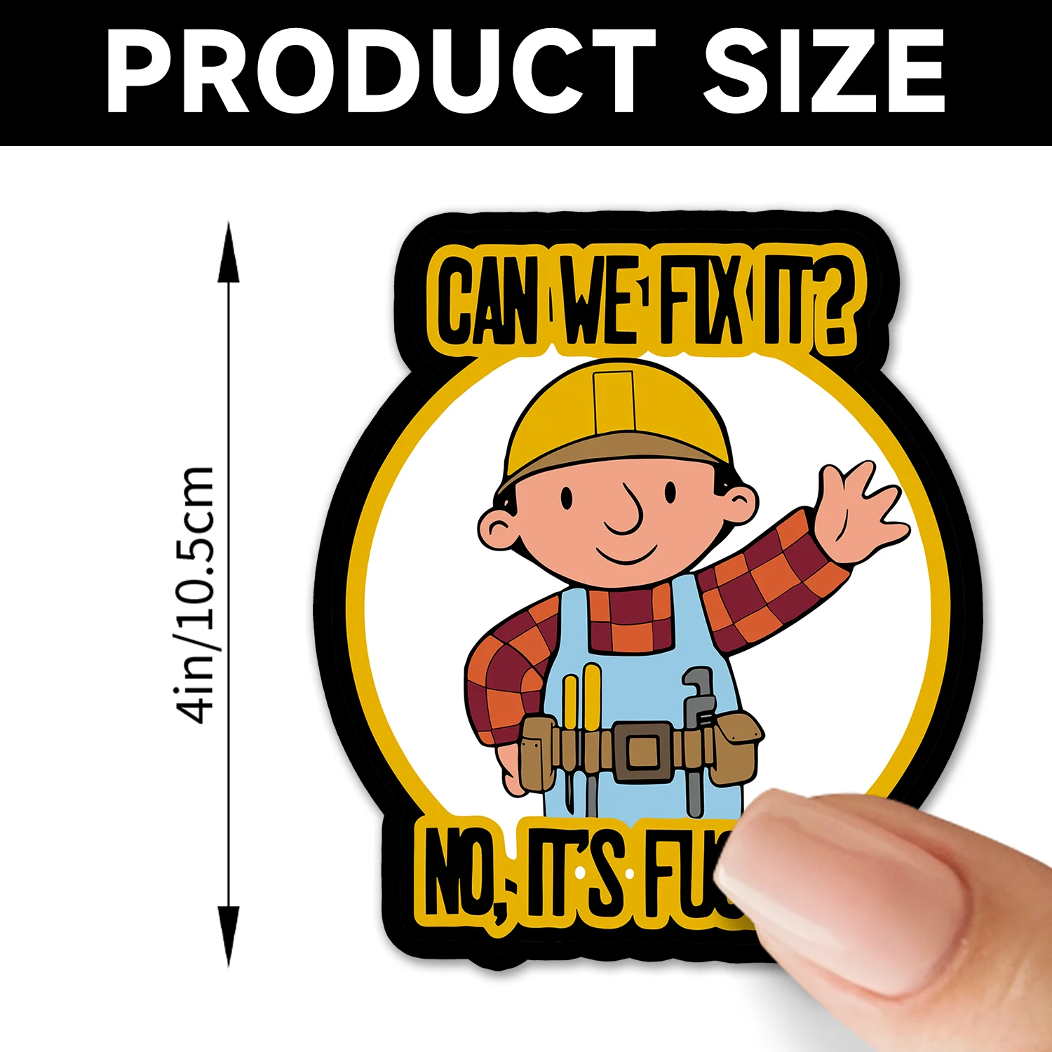 Interesting "Can We Fix It?" Toolbox Stickers - Great for Cars, Motorcycles, Helmets, and More | Single Use Stickers image 3