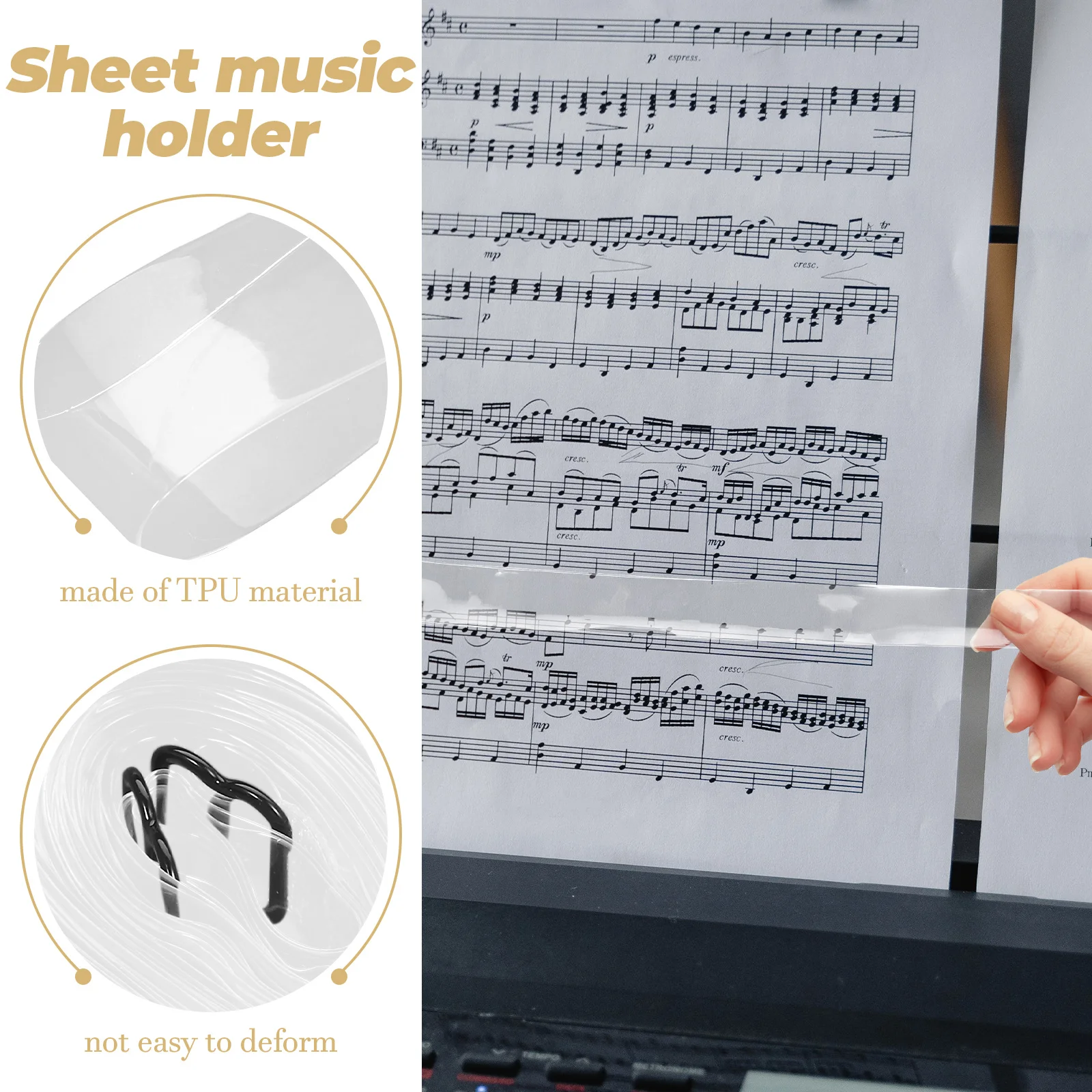 

2 Pcs Piano Score Clip Music Book Page Holder Instrument Clips Holders for Reading Stand