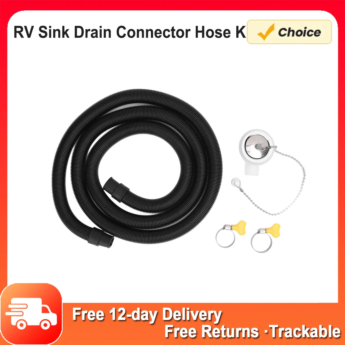 

Space Saving Stainless Steel Leakage Proof Right Angle Sink Hose Sewer Adapter for Yacht Sink RV Sink Drain Connector Hose Kit