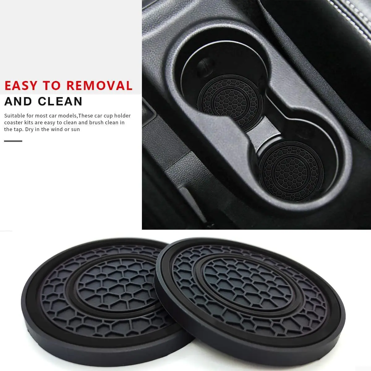 2 stücke Nicht-slip Auto Wasser Tasse Pad Für Tesla Und SUV Limousine Gummi Matte Für Flasche Halter Coaster auto Innen Anti-skid Tasse Halter – Detail 10