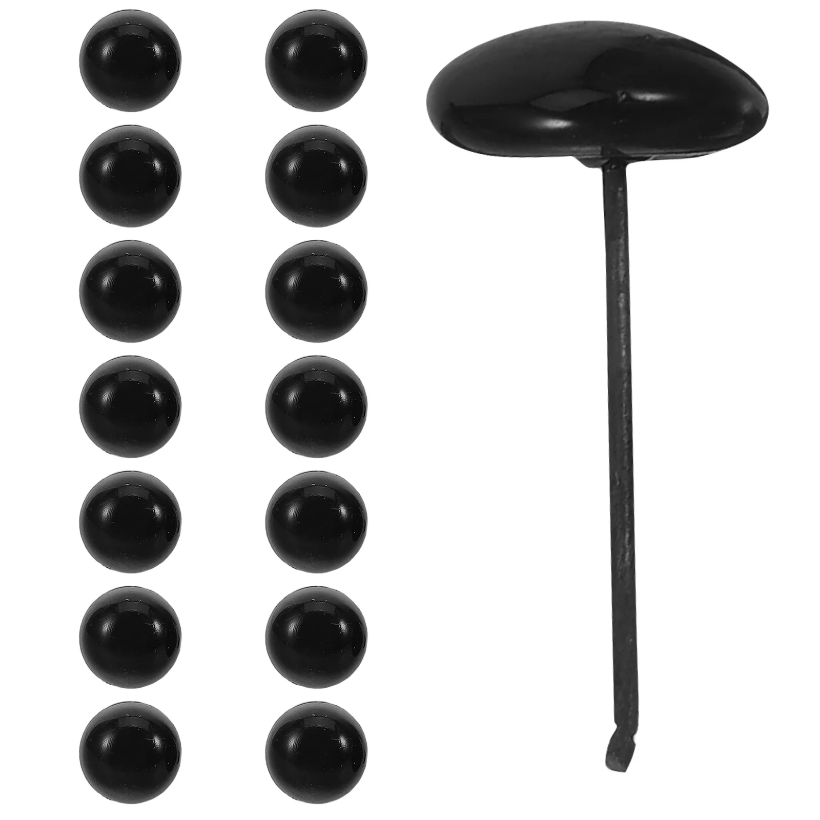 100Pcs Handmade DIY Eyeballs 10Mm Black Round Glass Eyes for Craft Needle Felting Safety Eye Insert Stuffed Animal Repair