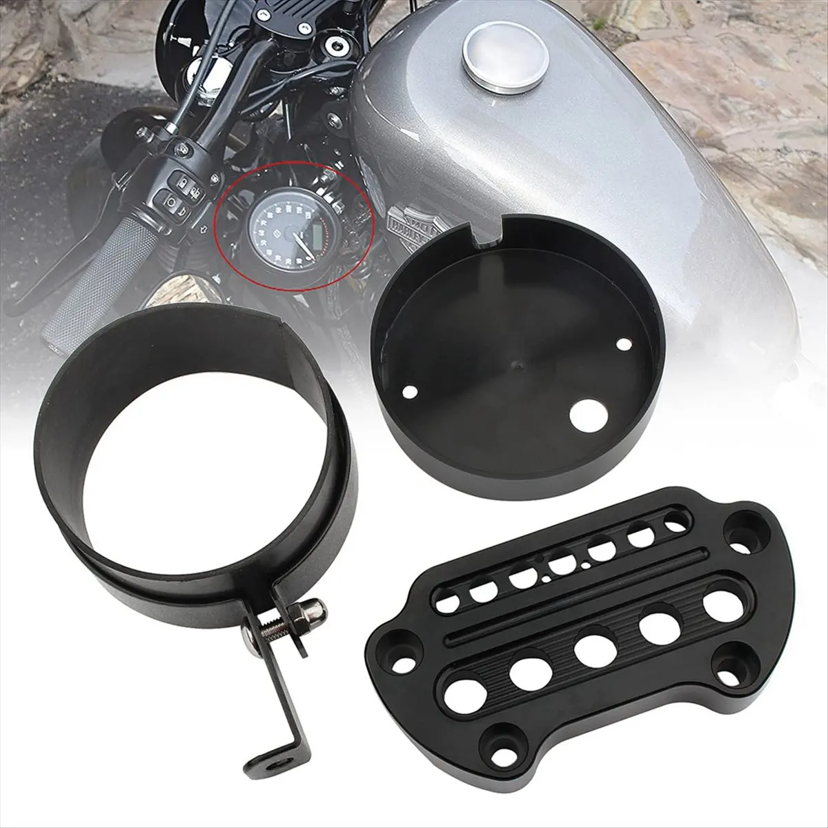 Super Sale Side Mount Speedometer Relocation Bracket with Handlebar Clamps Kit for Harley Sportster 883 1200 Iron 48 Roadster 72