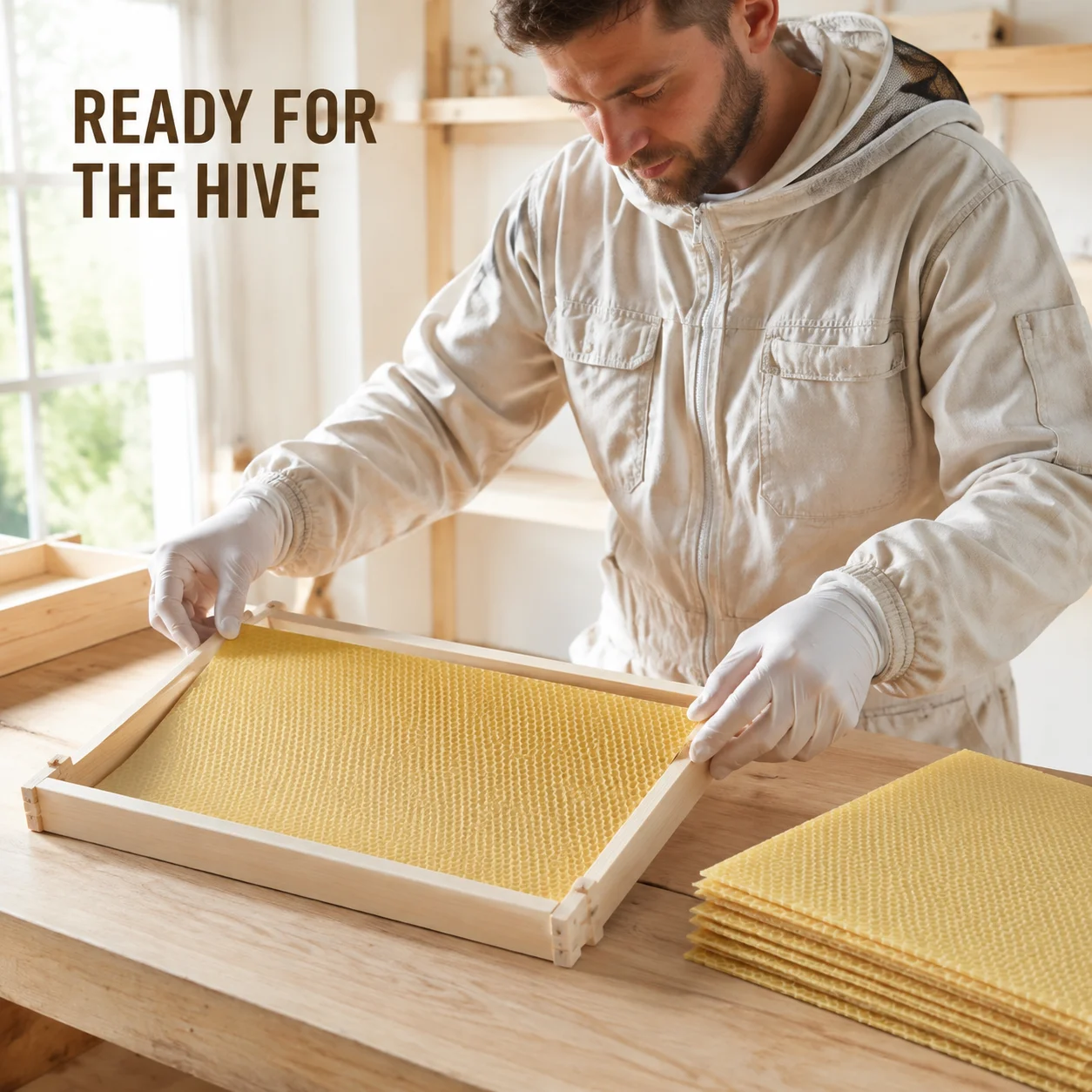 Natural Beeswax Sheets Honeycomb Sheet Hive Cell Frame Wax Foundation for Candle Making Craft Beekeeping DIY Supplies
