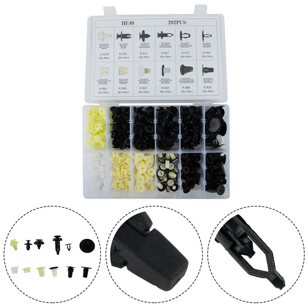 Retainer Car Clips Car clips For Toyota Portable Fender Hood Moulding Parts 292pcs Tool Accessories Trim Bumper