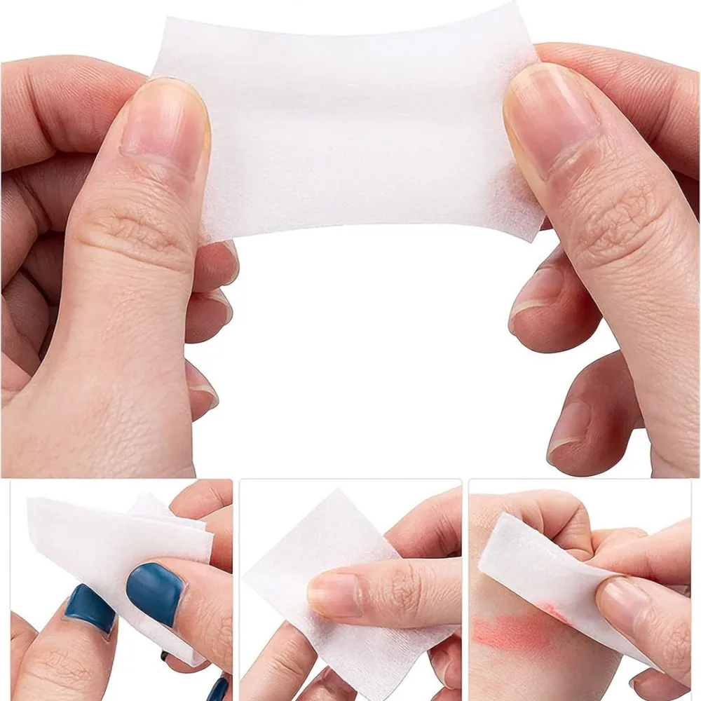 1000Pcs 100% Nail Cotton Pads & 1*Pull-Down Pump Dispenser Bottle Lint Free Non-Woven Nail Gel Polish Remover Wipes Supplies F5% view 3
