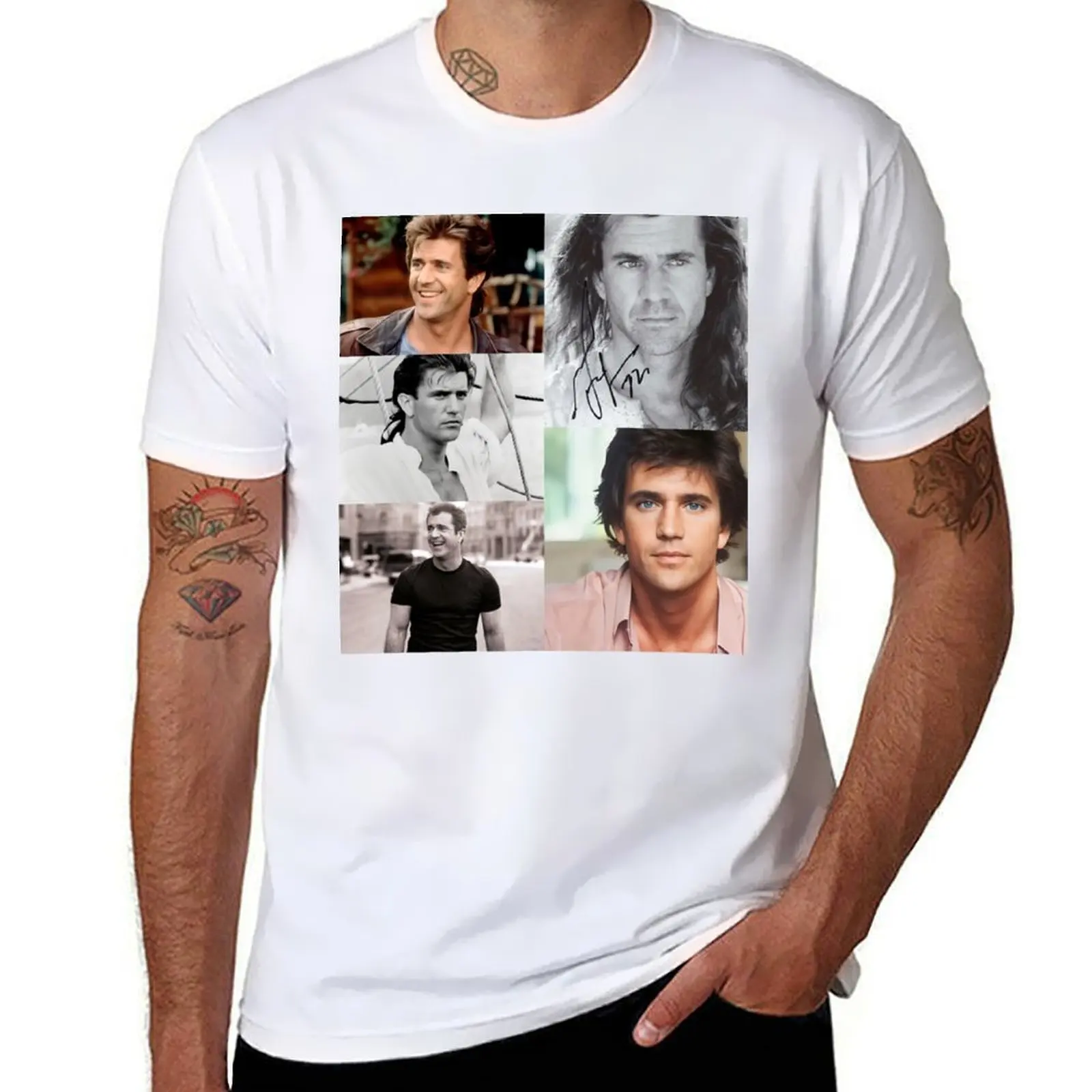 

Mel Gibson Collage autograph T-Shirt t shirt man luxury g man t shirts for men T-Shirt