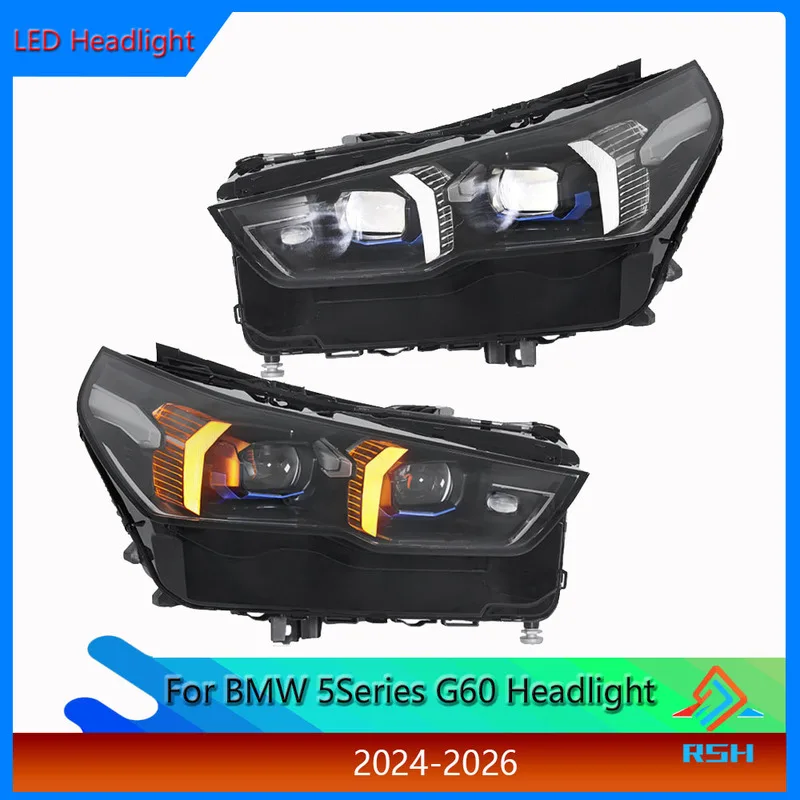 For BMW 5 Series G60 Laser Headlight 2024-2026 Models Upgrade To High-Spec Version Featuring Dual-Color LED DRL Assembly