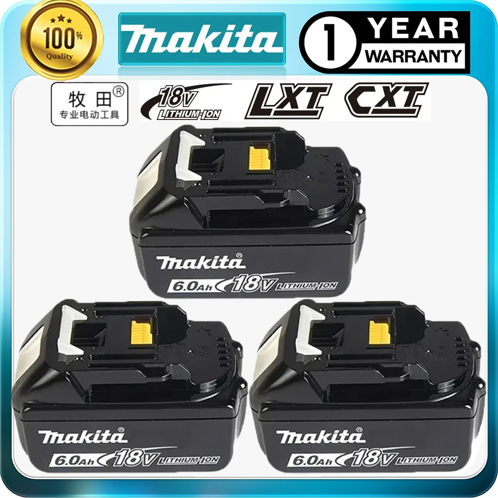 

Makita 18v 6Ah/5Ah/3Ah Genuine Battery for Makita 18v Tools BL1830B BL1850B BL1850 BL1840 BL1860 Replacement Lithium Battery