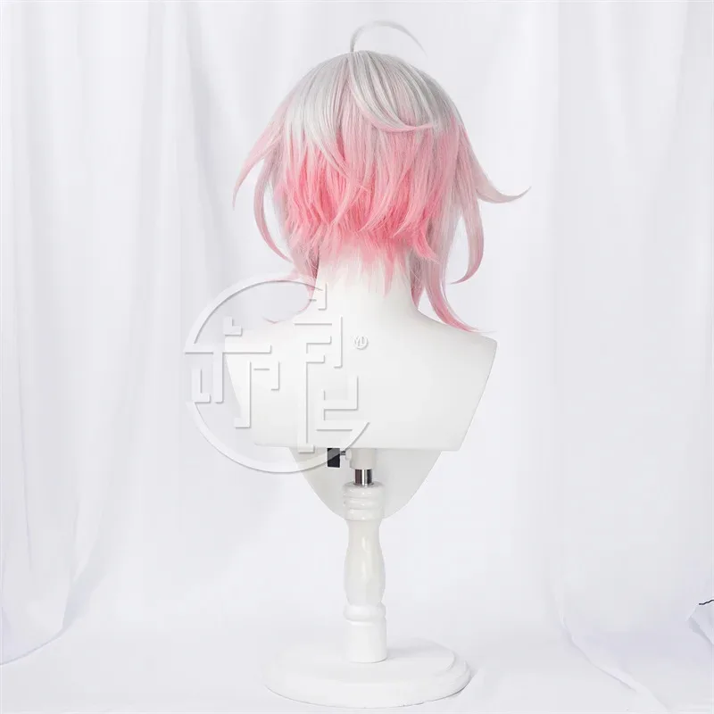 Nene 2025 لعبة LOL المقيود الجوع براير تأثيري 40 سنتيمتر النساء متوسطة طويلة مستقيم الأبيض مختلط الوردي شعر مستعار مقاومة للحرارة