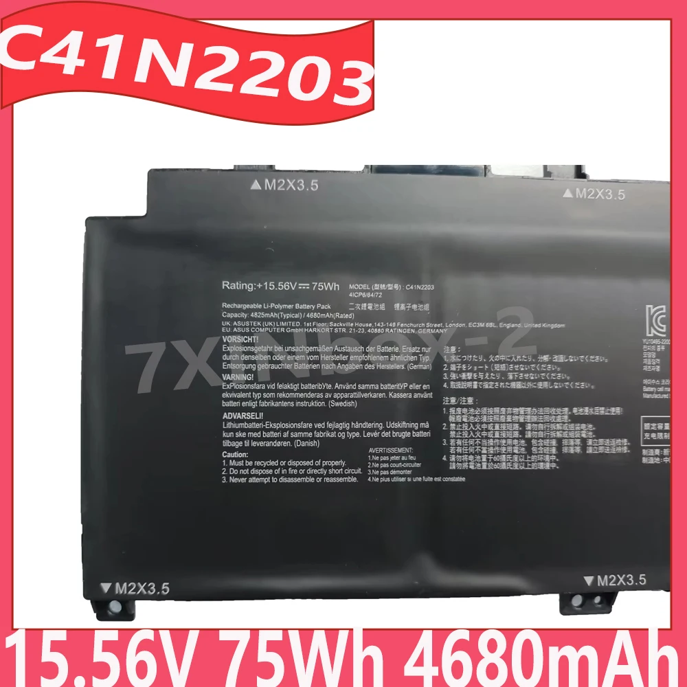 

C41N2203 15.56V 75Wh 4680mAh Laptop Battery For ASUS Rog Flow X13 GV302XI GV302 GV302XV GV302VI GV302XU 0B200-04290000