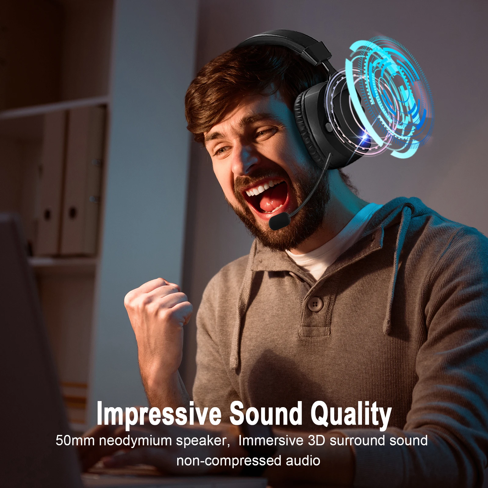 PHONEPACE Gaming Headset Ultra Low Latency Wireless Bluetooth Wired Tri Mode with Detachable Mic for PC PS5 Switch Mobile image 6
