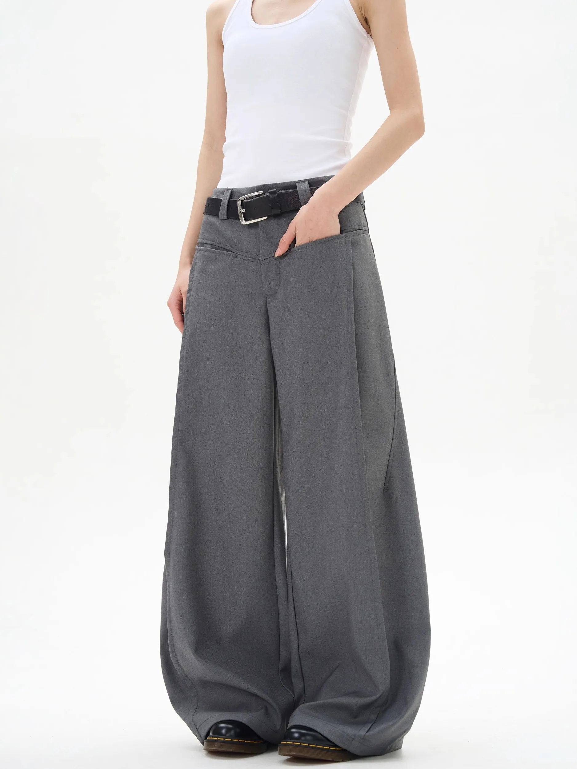 

Американские ретро-брюки Cleanfit: повседневные широкие брюки унисекс, универсальные, простые, свободного кроя, прямые брюки с драпировкой