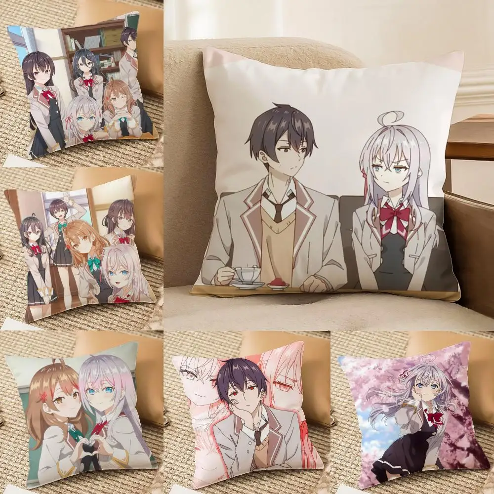 A-Alya Hides Feelings Cushion Cover Soft Plush Double-Sided Pillow Cover Cozy Sofa Cushion Case Home Gift for Living Room