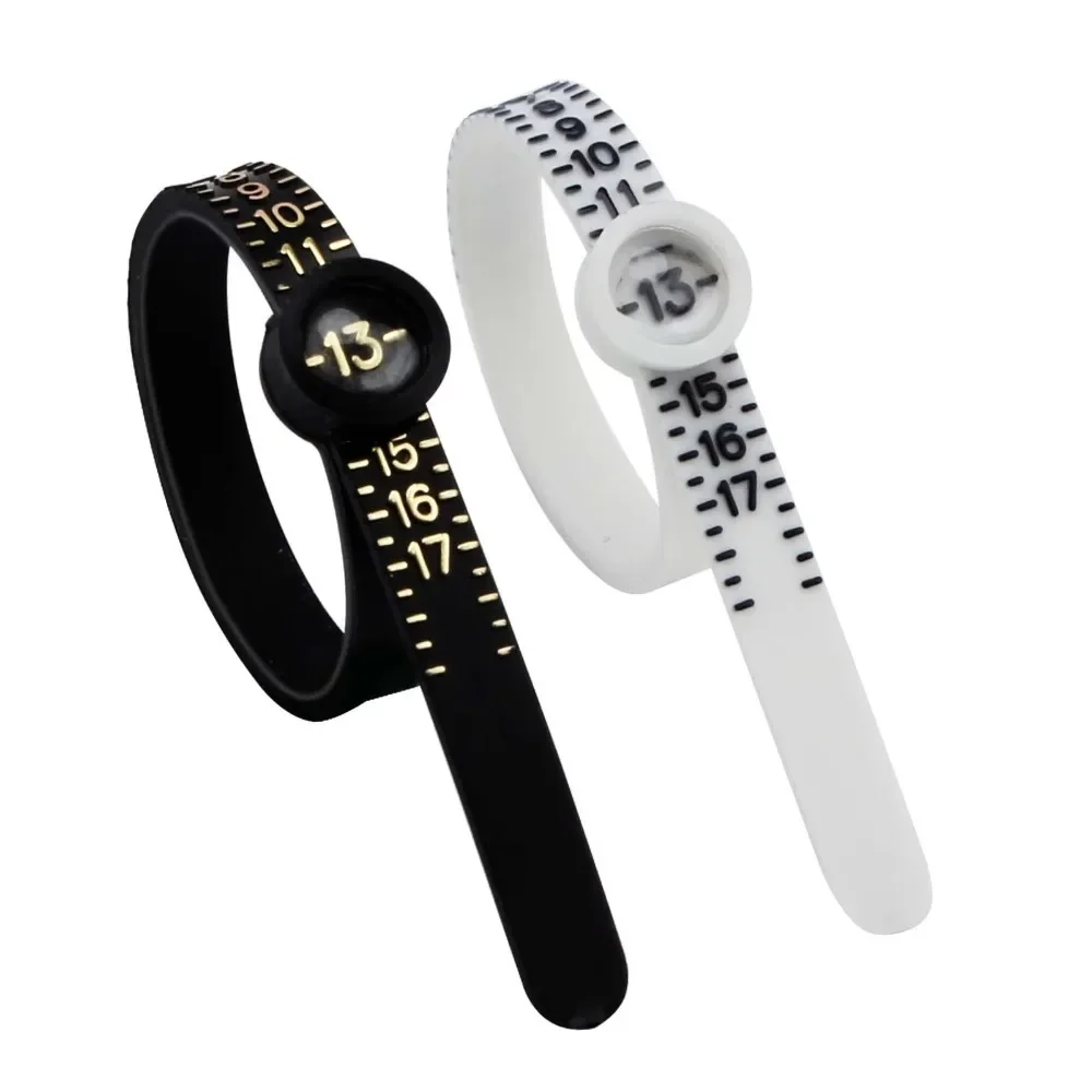 

Professional Plastic Finger Ring Sizer Gauge with Magnifier for Accurate UK US EU Jewelry Size Measurement Adjustable Belt Tool
