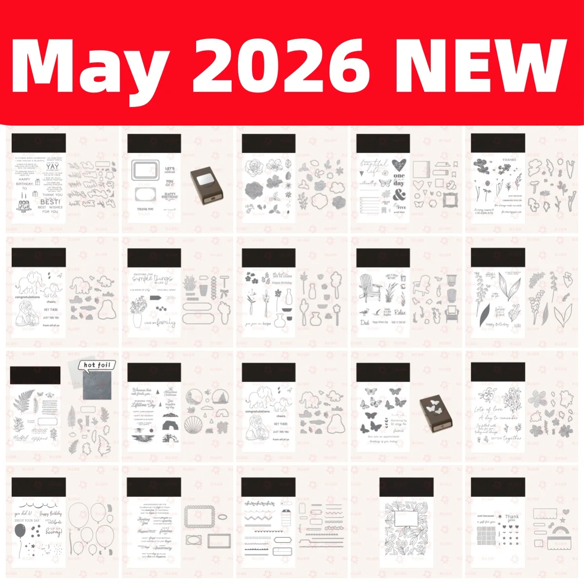 

MAY 2026 Clear Stamps Metal Cutting Dies Set Stencil for DIY Making Card Scrapbook Embossed Craft Supplies Template Decoration